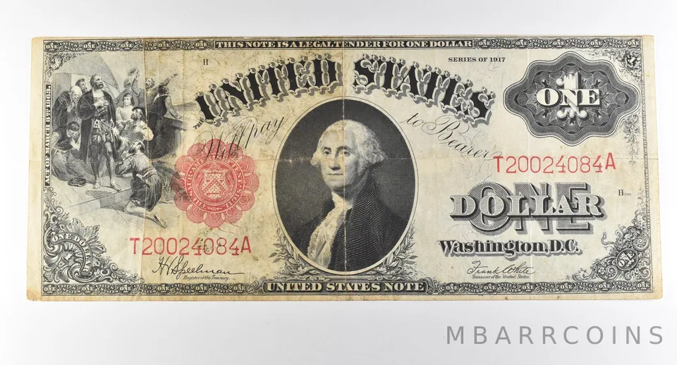 1917 $1 Legal Tender Large Note Red Seal *2891