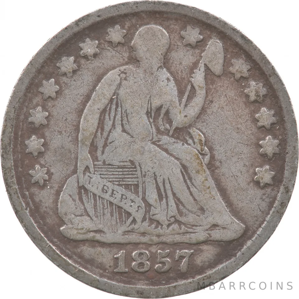 1857 Seated Liberty Half Dime *5489