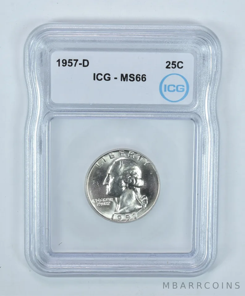 1957-D Washington Quarter MS66 ICG