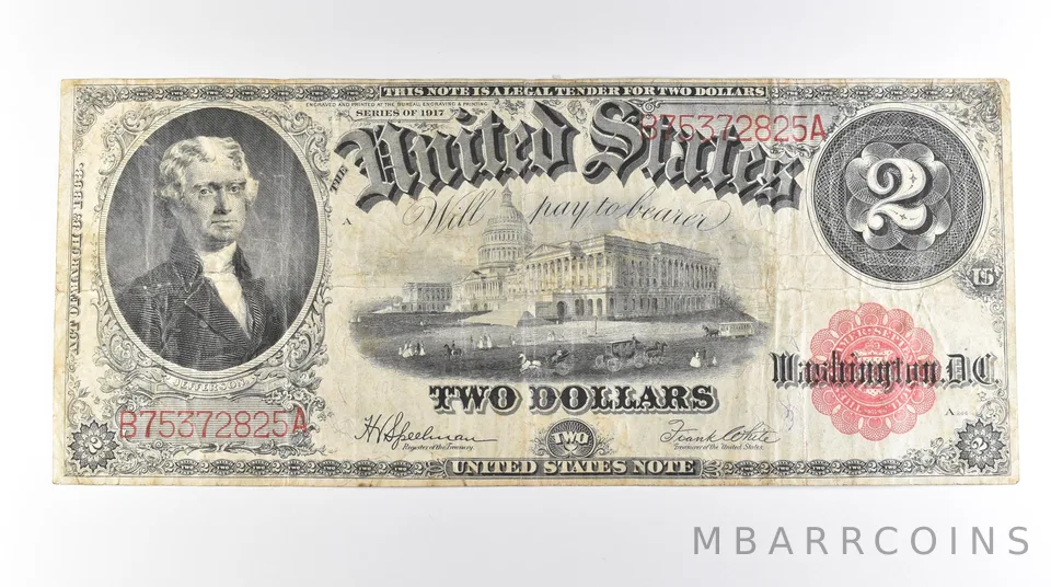 1917 $2 Legal Tender Large Note Red Seal FR#60 *0638
