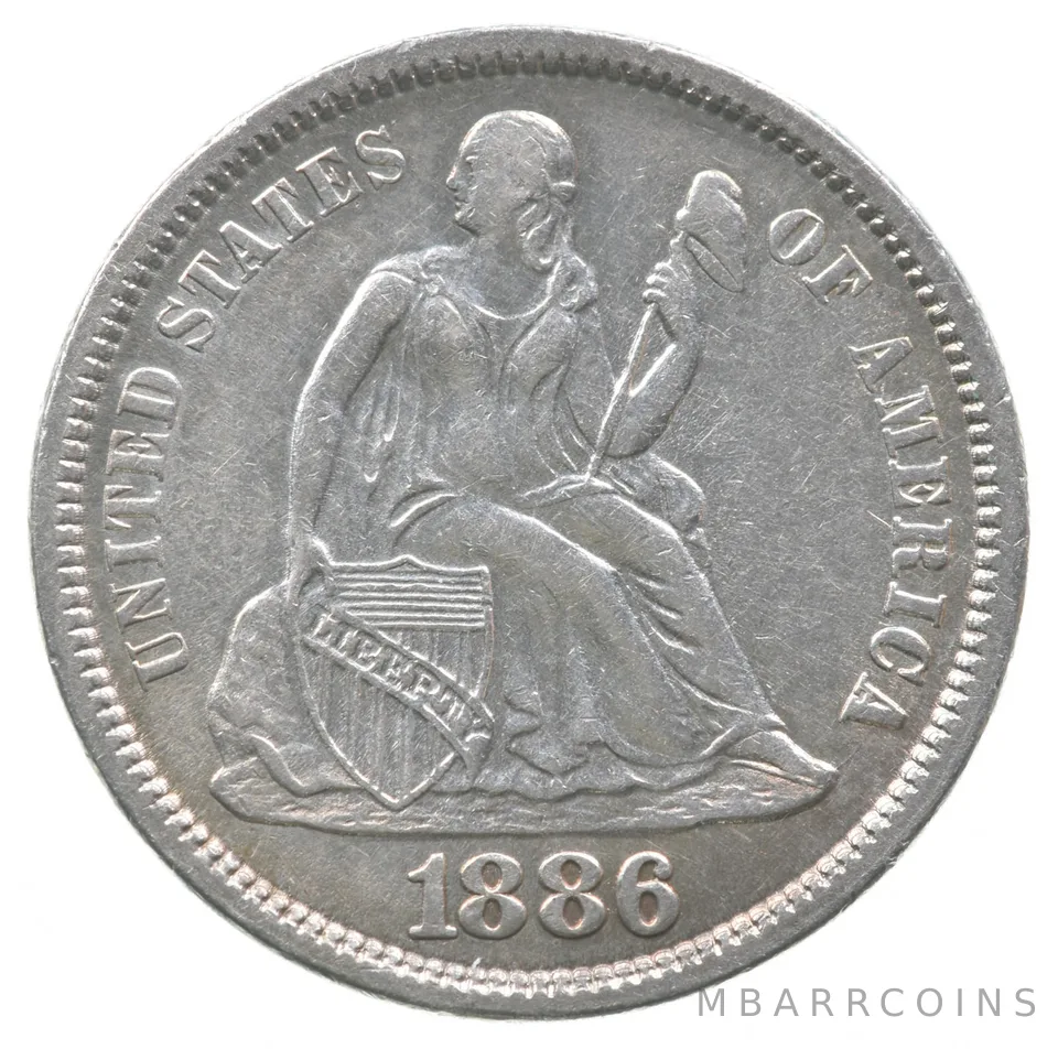 1886 Seated Liberty Dime *7292
