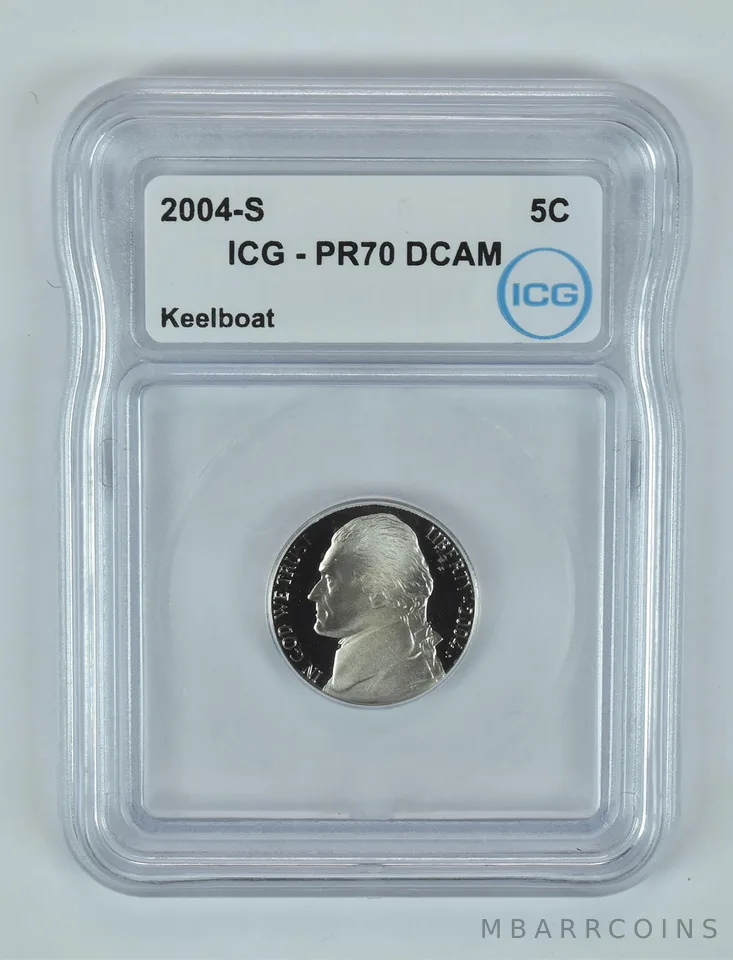 2004-S Jefferson Nickel Keelboat PR70 DCAM ICG