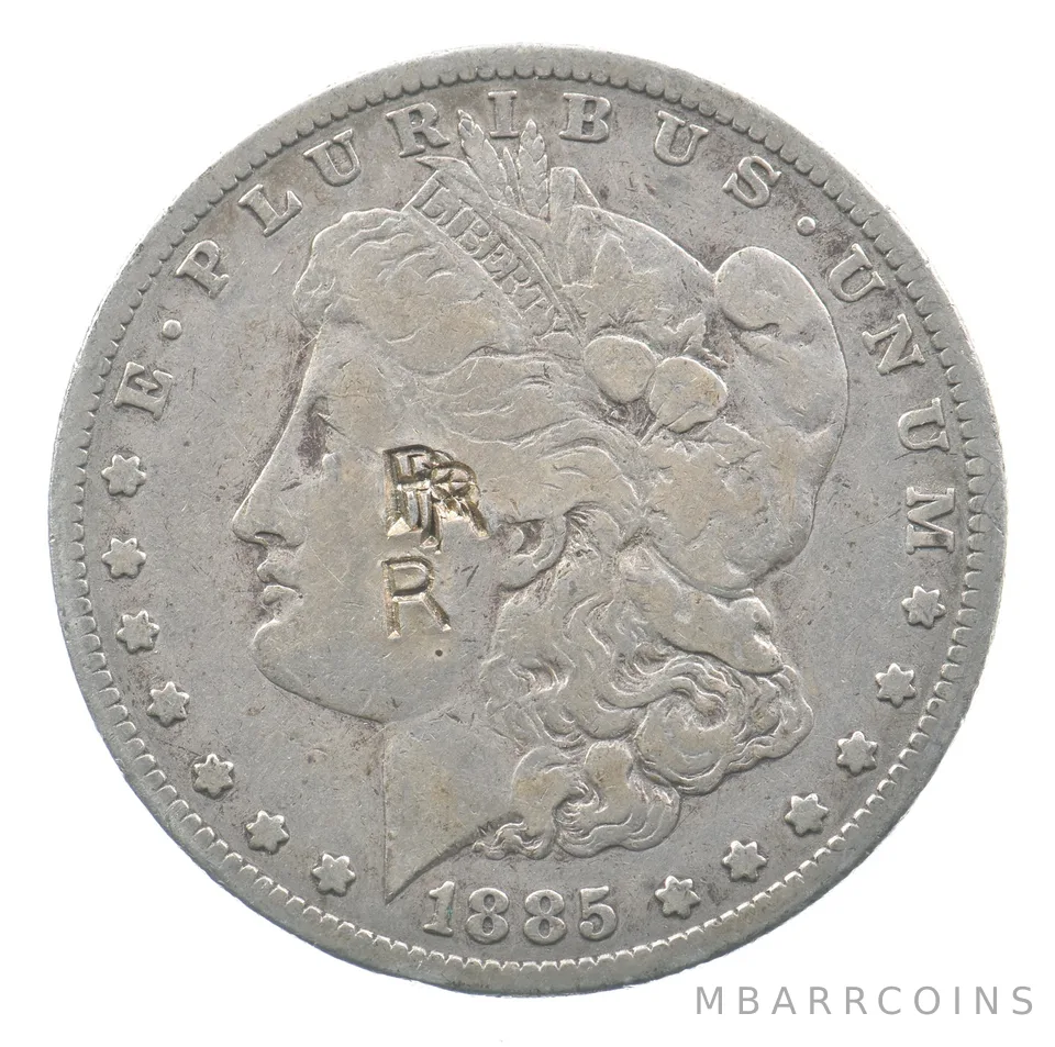 1885 Morgan Silver Dollar RR Counterstamp *0831
