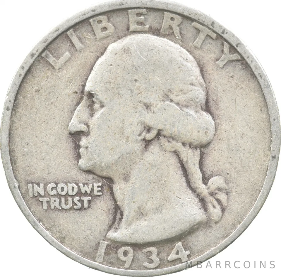 1934 Washington Quarter DDO Medium Motto *8918