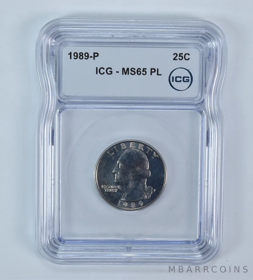 1989-P Washington Quarter MS65 PL ICG