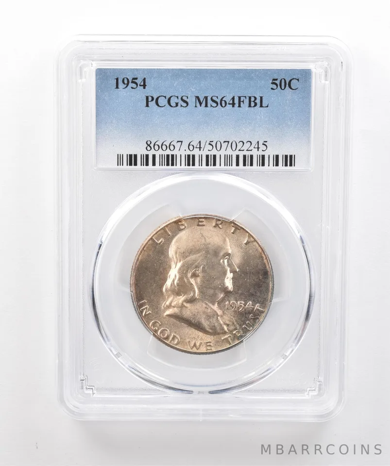 1954 Franklin Half Dollar MS64 FBL PCGS Beautiful Tone *1976