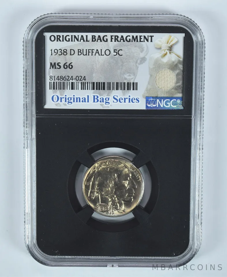 1938-D Indian Head Buffalo Nickel Original Bag Fragment MS66 NGC