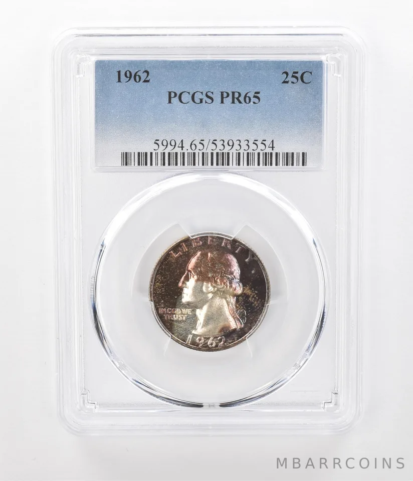1962 Washington Quarter PR65 PCGS Beautiful Tone a1104