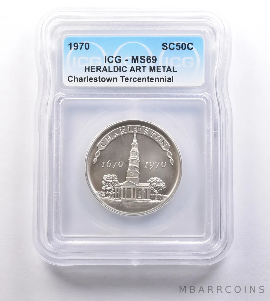 1970 So Called Half Dollar Charleston Tercentennial MS69 ICG