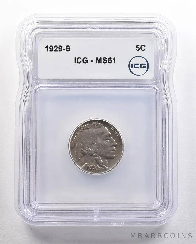 1929-S Indian Head Buffalo Nickel MS61 ICG *4429