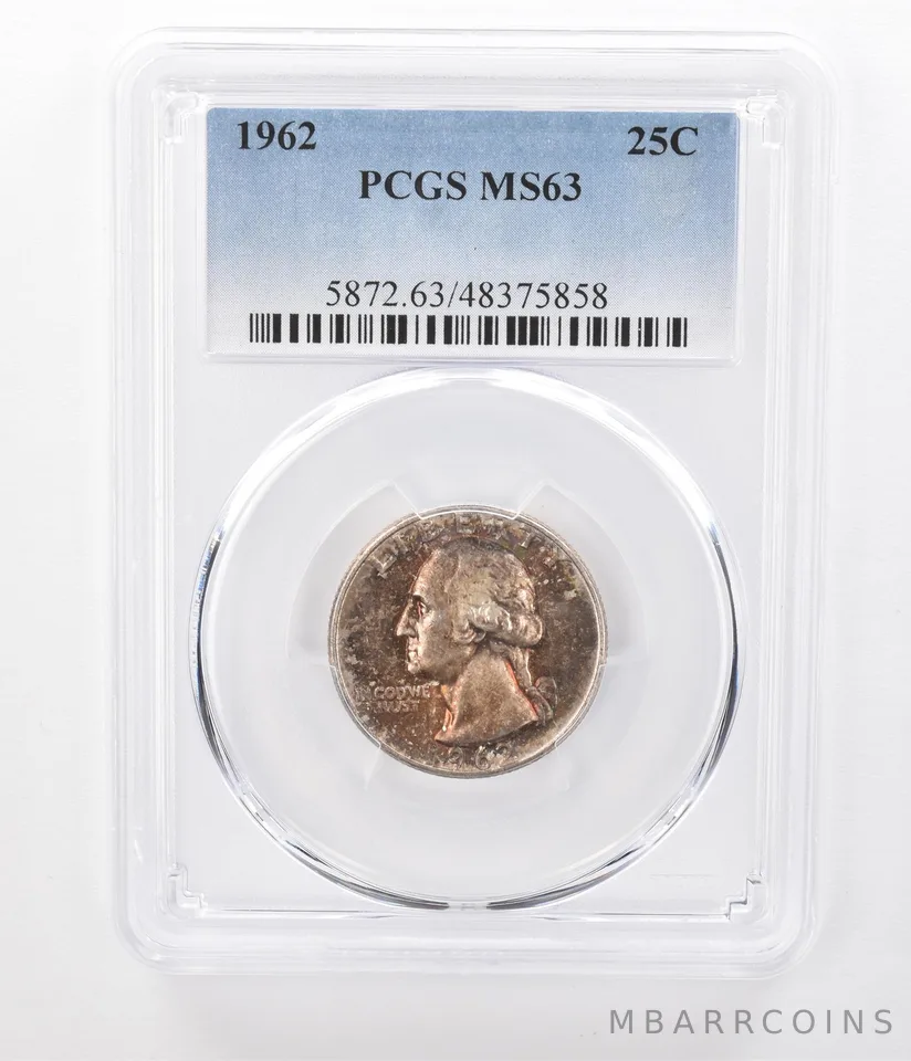 1962 Washington Quarter MS63 PCGS Beautifully Toned a7295