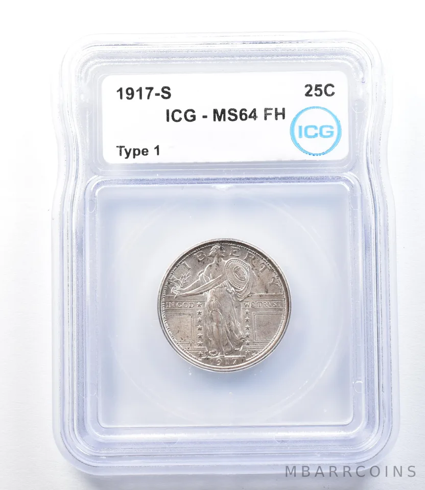 1917-S Standing Liberty Quarter Type 1 MS64 FH ICG *8825