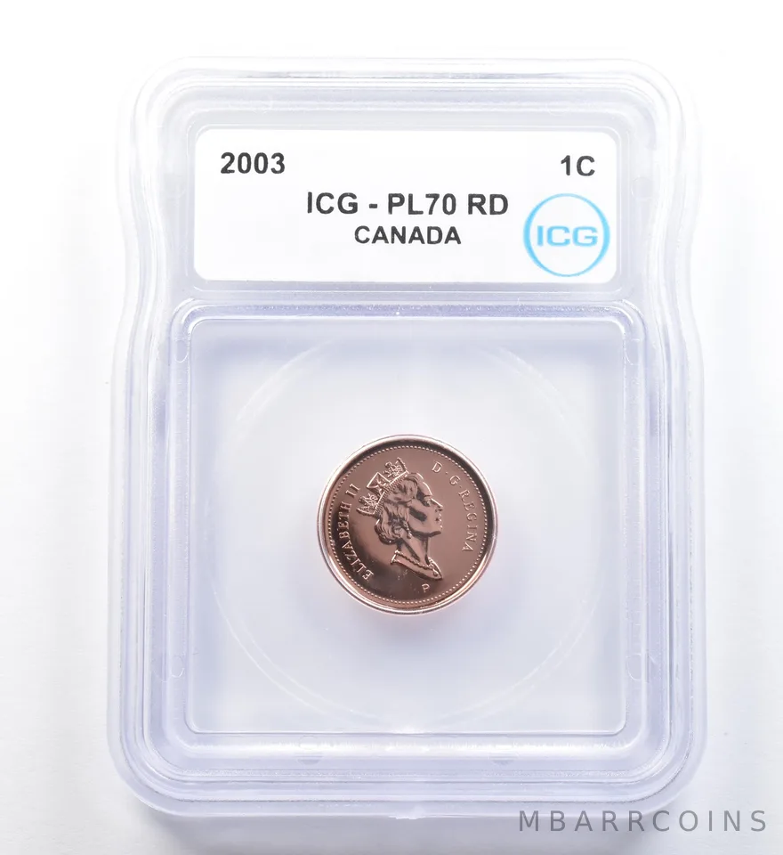 2003 Canada 1 Cent PL70 RD ICG *1141