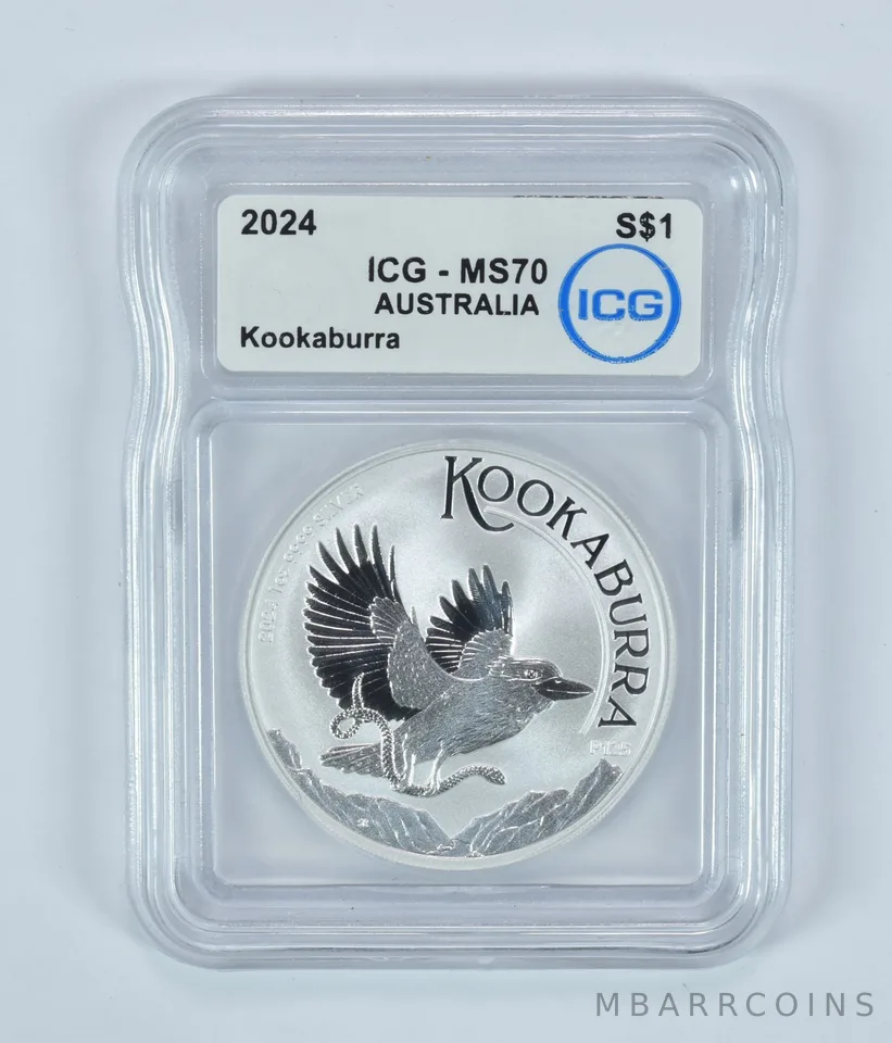 2024 Australia 1 Dollar Silver Kookaburra MS70 ICG