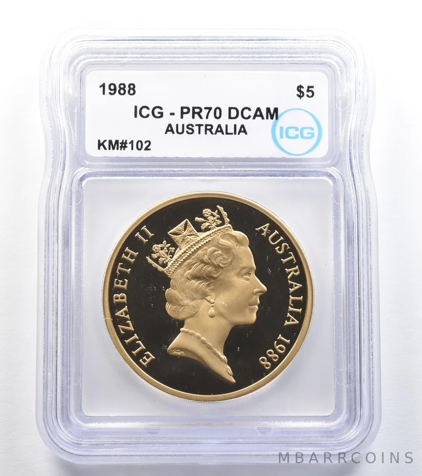 1988 Australia 5 Dollars KM#102 PR70 DCAM ICG *7913