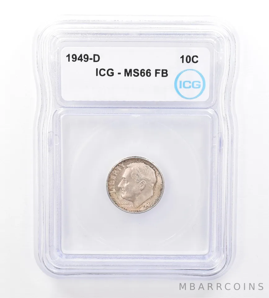 1949-D Roosevelt Dime MS66 FB ICG Beautiful Tone *1679