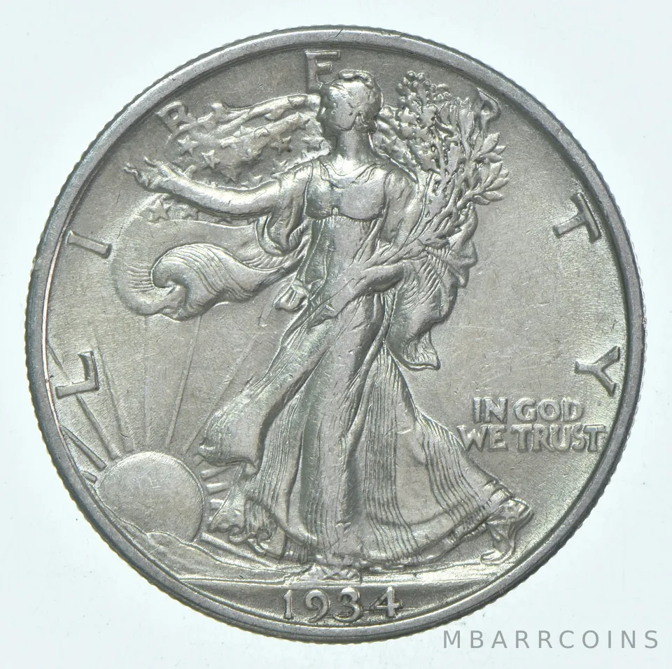 BU 1934 (P) Walking Liberty Half Dollar Uncirculated 90% Silver