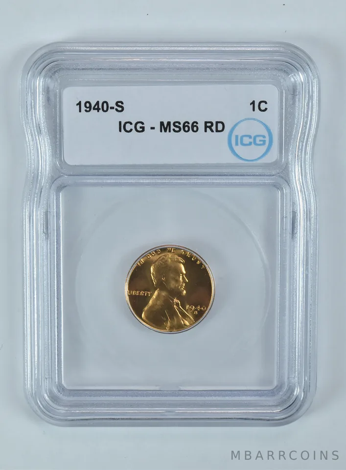 1940-S Lincoln Wheat Cent MS66 RD ICG
