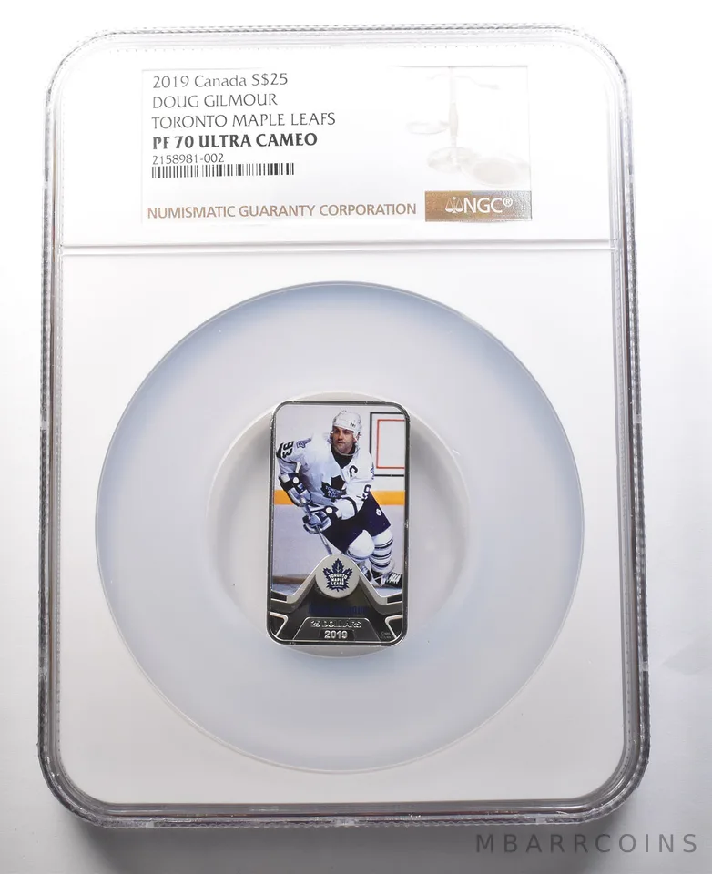 2019 Canada $25 Silver Doug Gilmour Toronto Maple Leafs PF70 UCAM NGC a8459