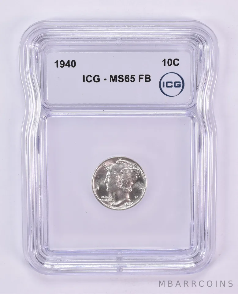 1940 Mercury Dime MS65 FB ICG