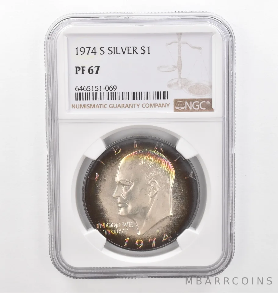 1974-S Eisenhower $1 Silver PF67 NGC Beautiful Tone *2209