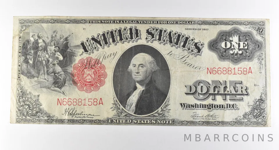 1917 $1 Legal Tender Large Note Red Seal *2890