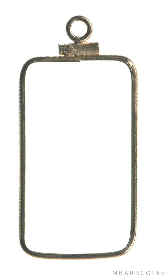 12K 30mm Gold Filled 1/2 Oz Gold Bar Bezel Pendant Frame Edge *1476