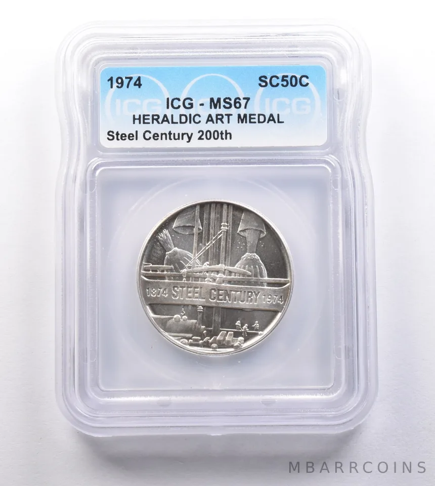1974 So Called Half Dollar Steel Century 200th MS67 ICG