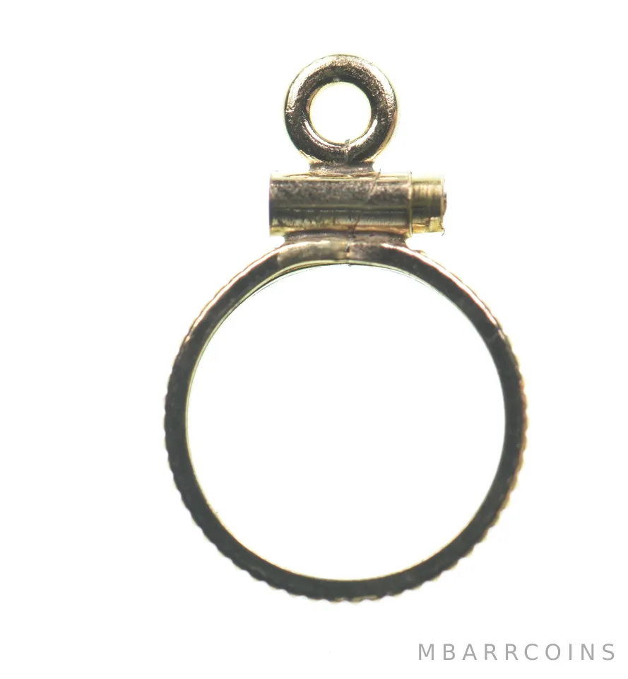 12K 10.3mm Gold Filled Token Coin Bezel Pendant Frame Edge *1413