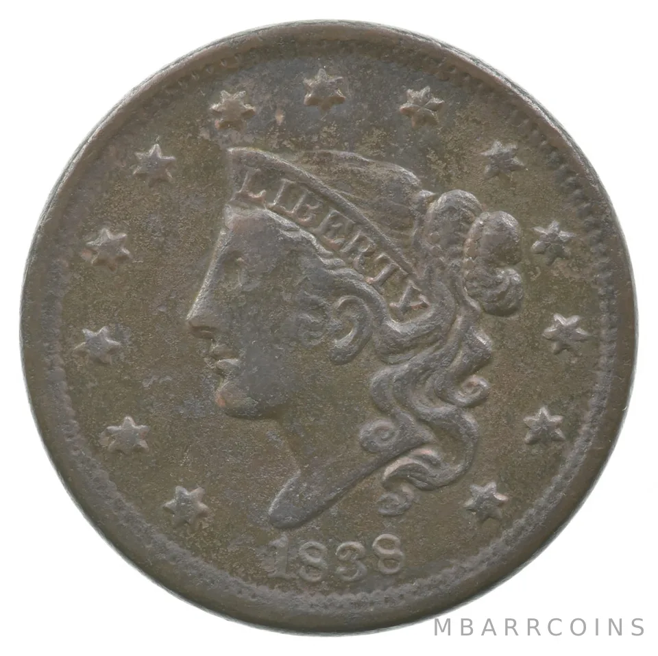1838 Matron Head Large Cent a6214
