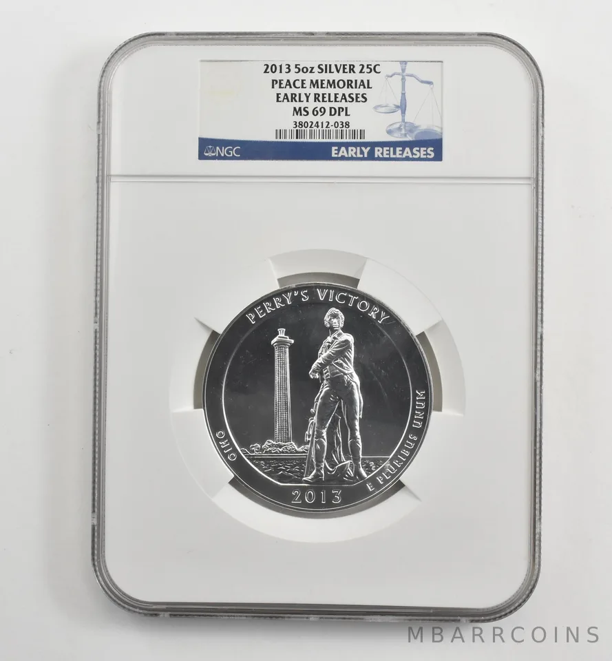2013 5 Oz Silver Quarter America The Beautiful Peace Memorial MS69 DPL NGC *1670