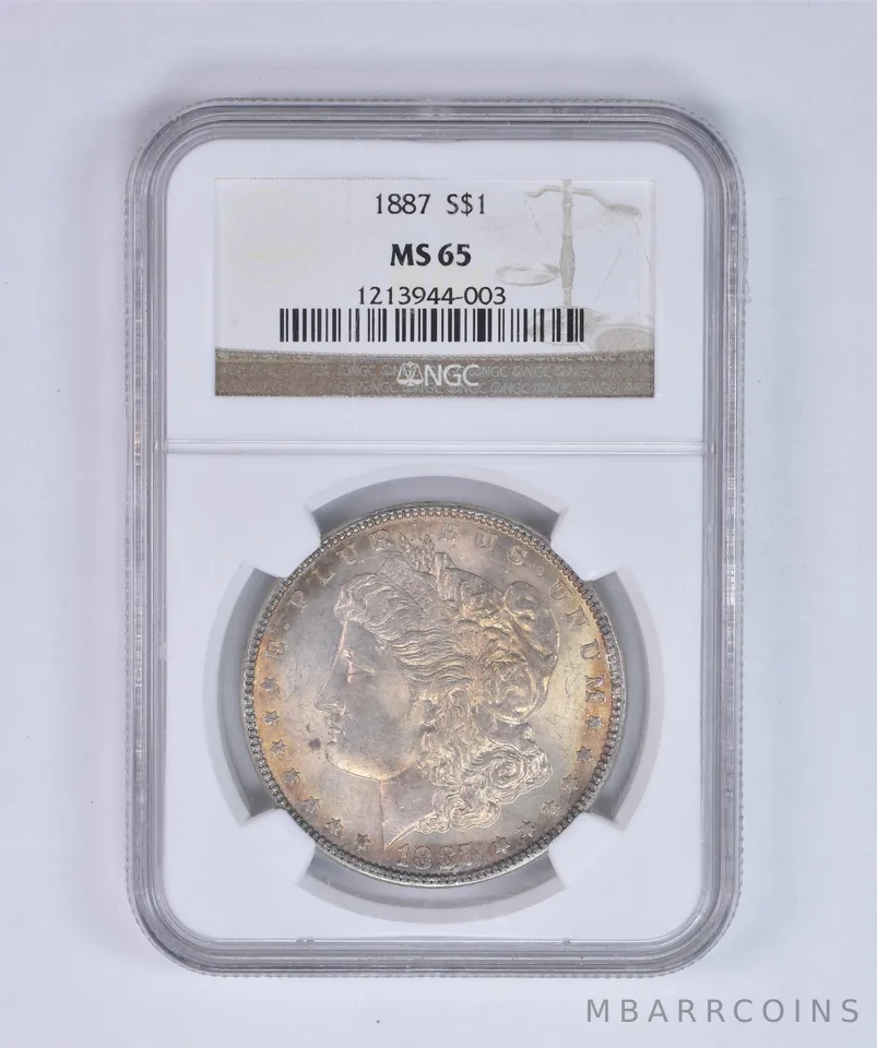 1887 Morgan Silver Dollar MS65 NGC Beautiful Tone *8024