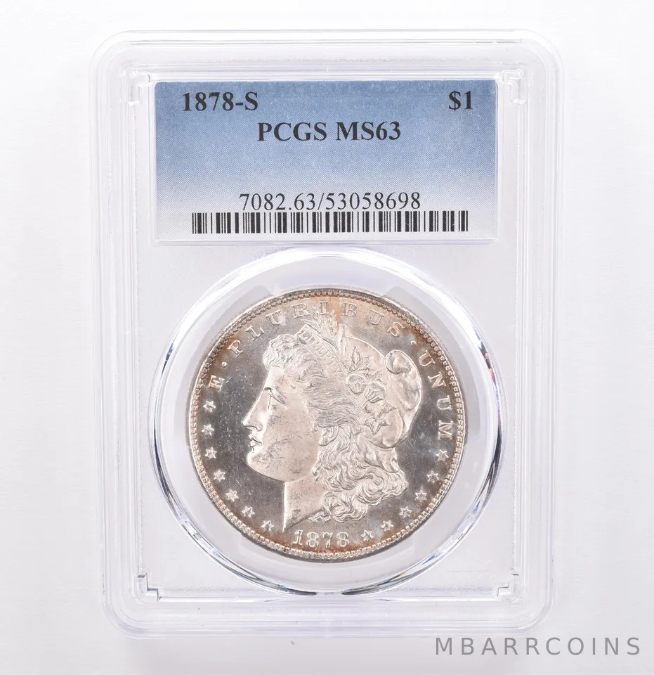 1878-S Morgan Silver Dollar MS63 PCGS Peripheral Tone *9309
