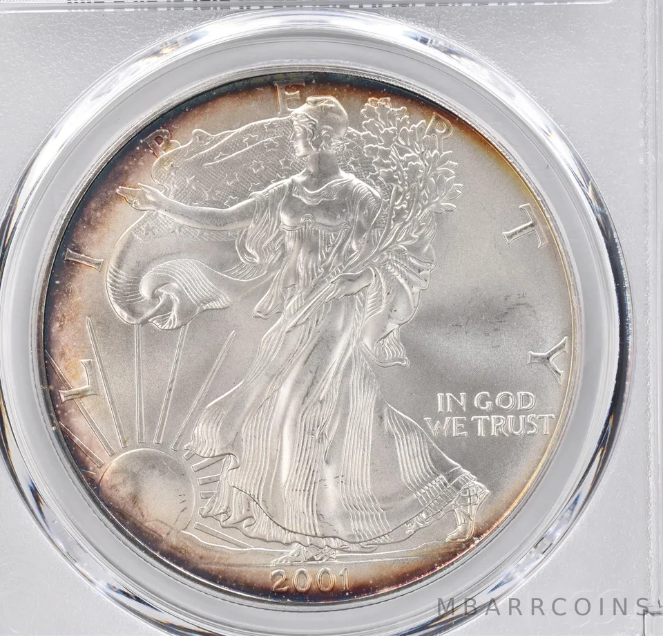 2001 American Silver Eagle MS68 PCGS Beautiful Tone *1182
