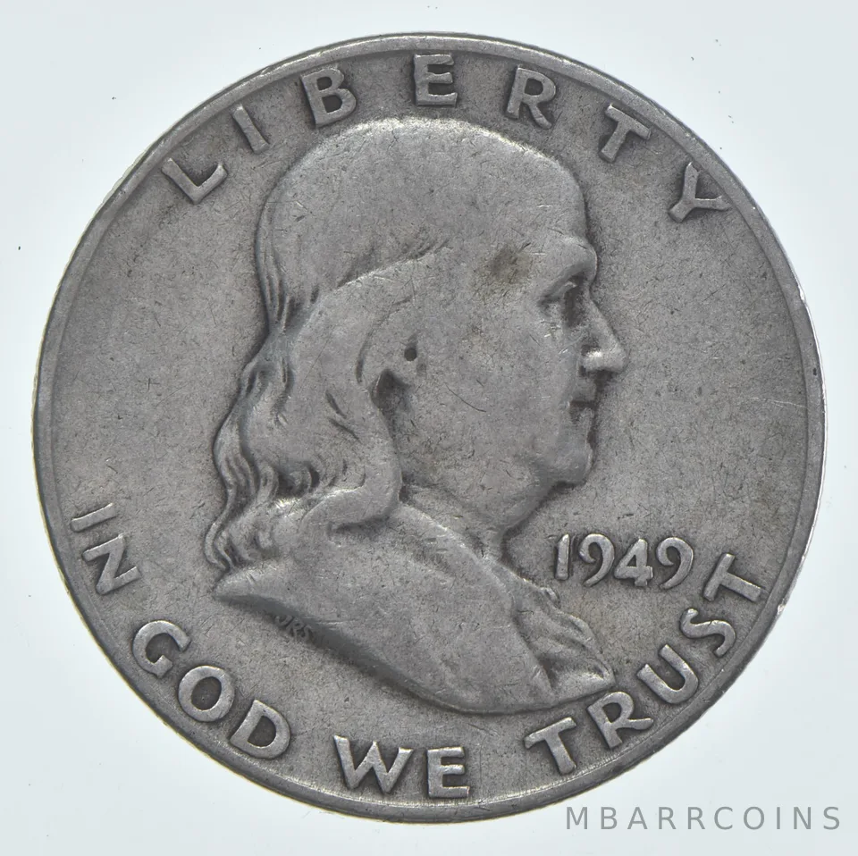 1949-S Franklin Half Dollar Circulated 90% Silver (1pc)