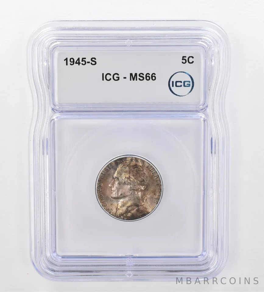 1945-S Jefferson Nickel MS66 ICG Beautiful Tone *0892
