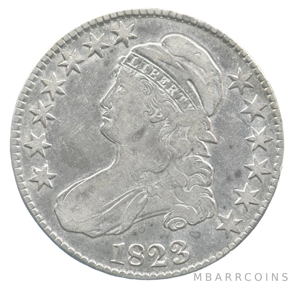 1823 Capped Bust Half Dollar Broken 3 *4812