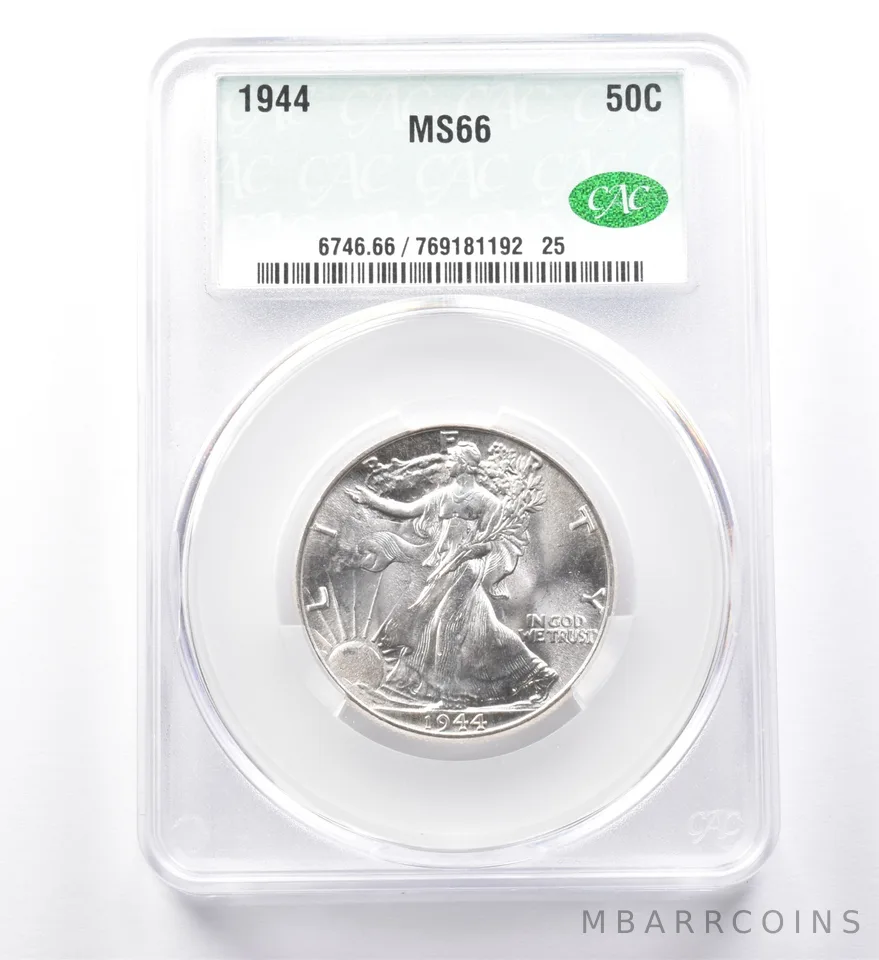 1944 Walking Liberty Half Dollar MS66 CAC *9998
