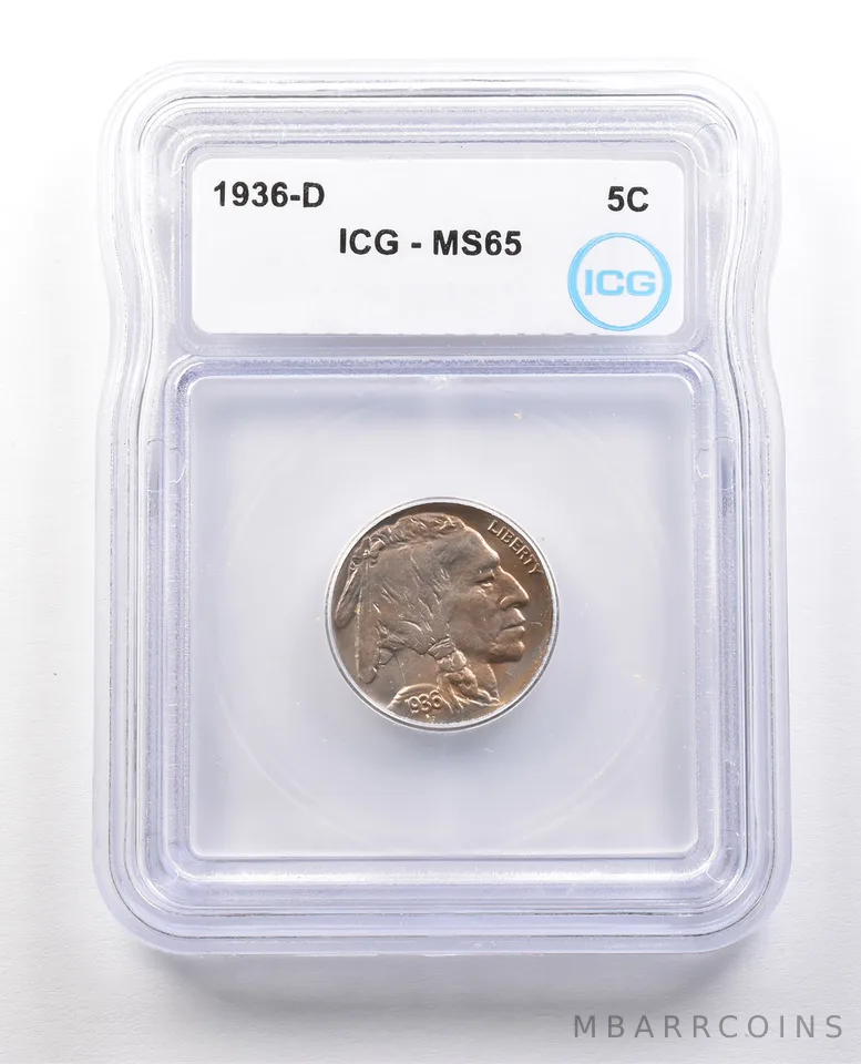 1936-D Indian Head Buffalo Nickel MS65 ICG *1407