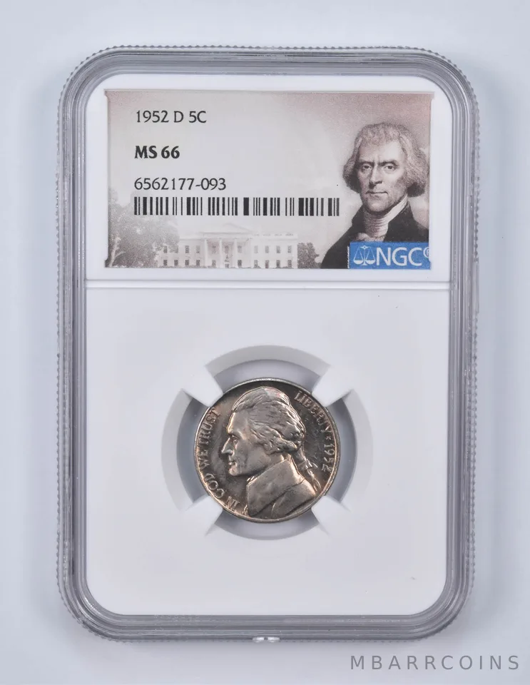 1952-D Jefferson Nickel MS66 NGC Special Lbl