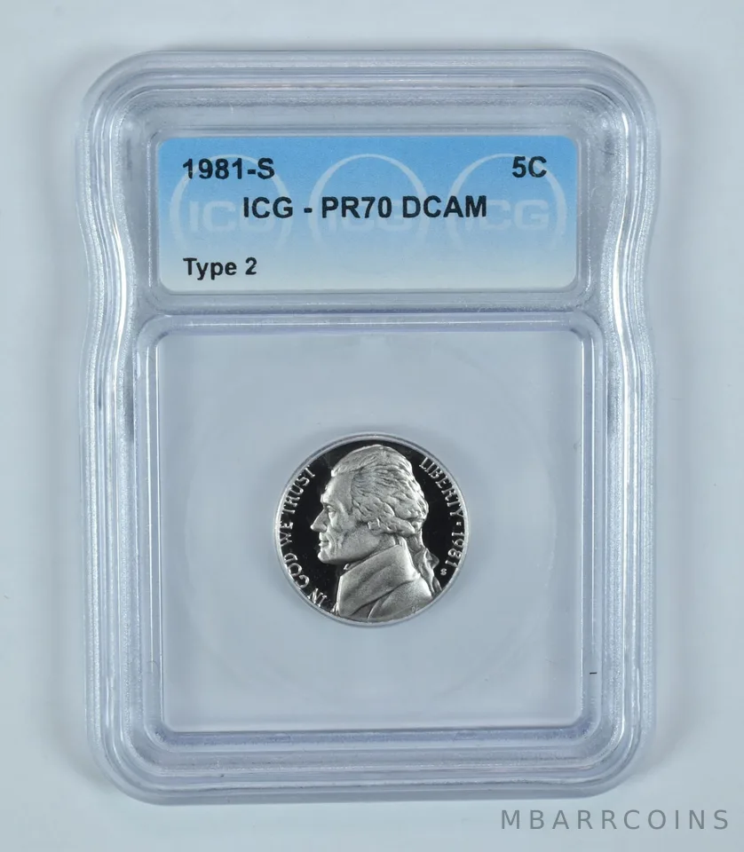 1981-S Jefferson Nickel Type 2 PR70 DCAM ICG