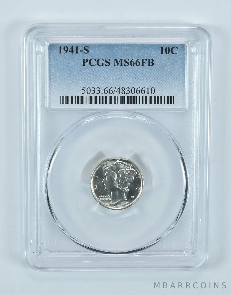 1941-S Mercury Dime MS66 FB PCGS Blue Label
