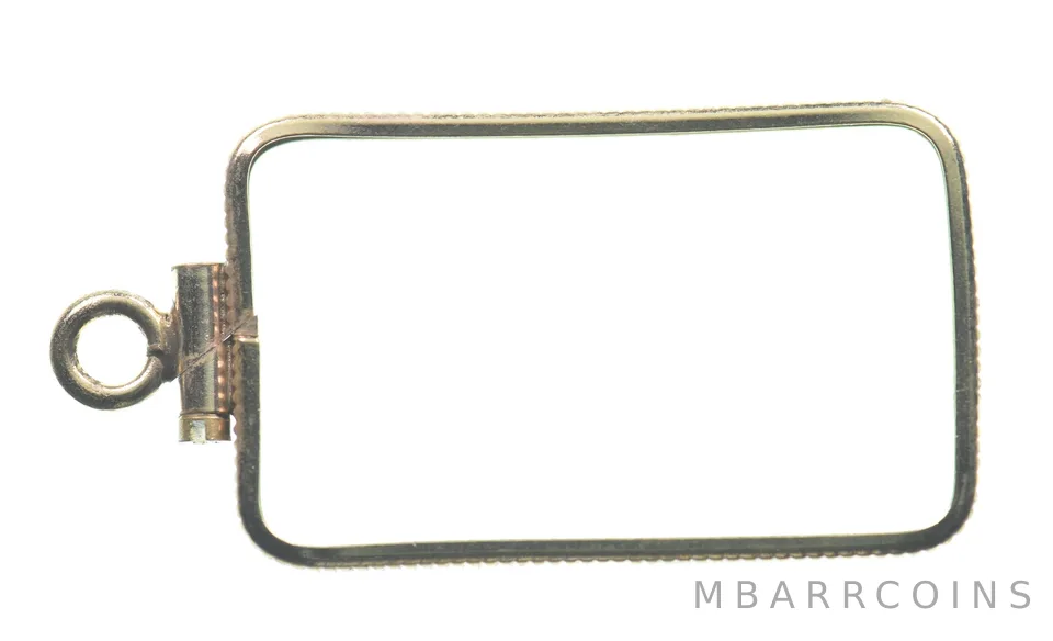 12K Gold Filled 25 MM Gold Bar Bezel Pendant Frame Edge *2114
