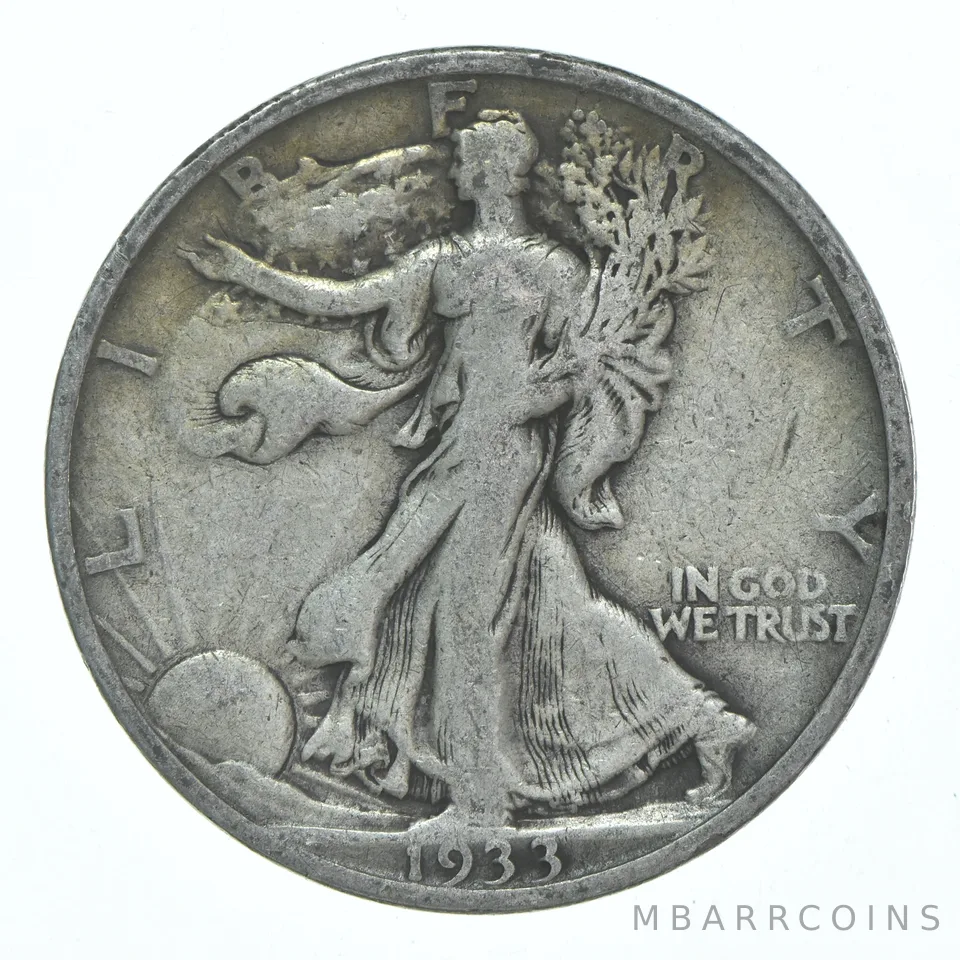 1933-S Walking Liberty Half Dollar CIRC 90% Silver
