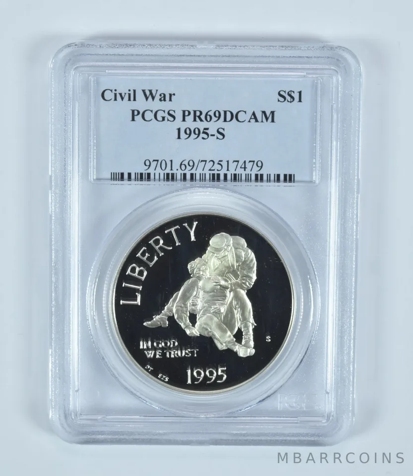 1995-S Civil War Commemorative Dollar PR69 DCAM PCGS Blue Label