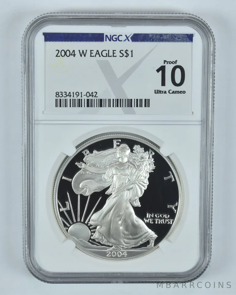 2004-W American Silver Eagle Proof 10 UCAM NGC X NGCX
