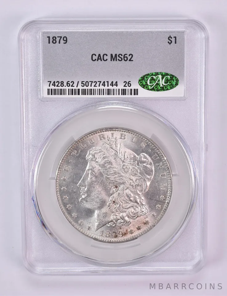 1879 Morgan Silver Dollar MS62 CAC CACg