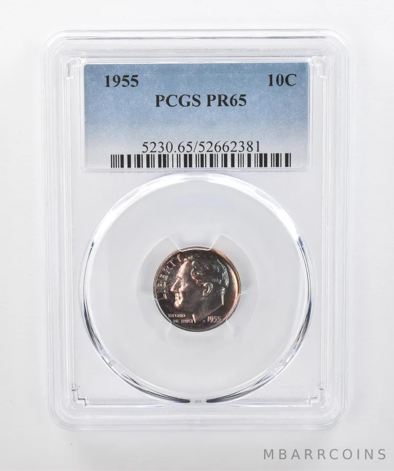 1955 Roosevelt Dime PR65 PCGS Beautiful Tone a1284