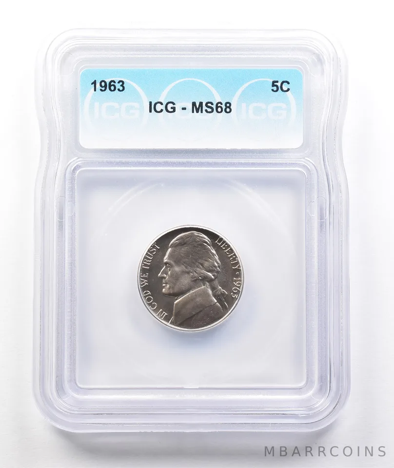 1963 Jefferson Nickel MS68 ICG a2881