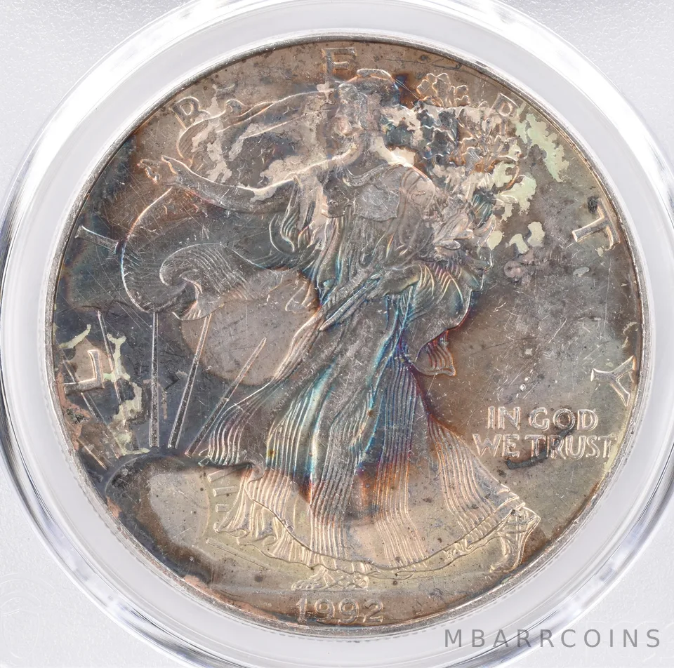 1992 American Silver Eagle MS61 PCGS Beautiful Tone *1523
